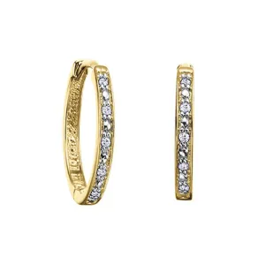 0.10 TDW Diamond 10K Yellow Gold Hoop Earrings