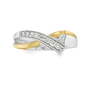 0.13 Ct TDW Diamond Special Anniversary Ring In 10K Yellow And White Gold
