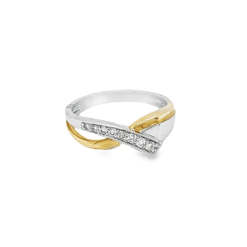 0.13 Ct TDW Diamond Special Anniversary Ring In 10K Yellow And White Gold