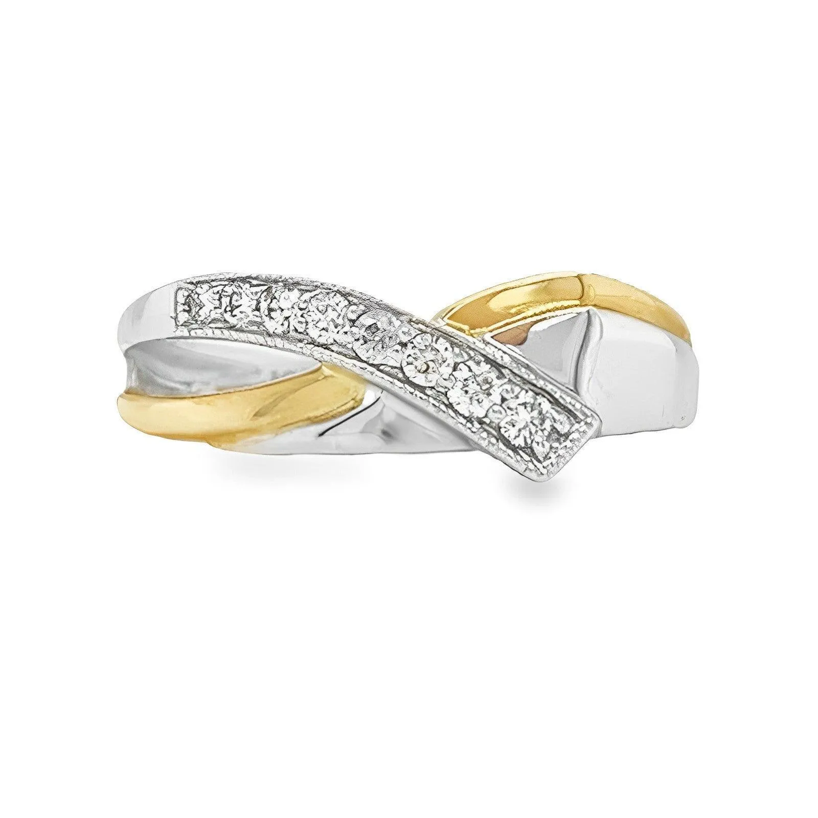 0.13 Ct TDW Diamond Special Anniversary Ring In 10K Yellow And White Gold