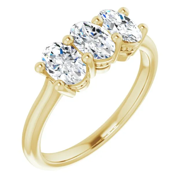 0.63 ct. Oval Cut Diamond 3 Stone Milgrain Accent Wedding Band