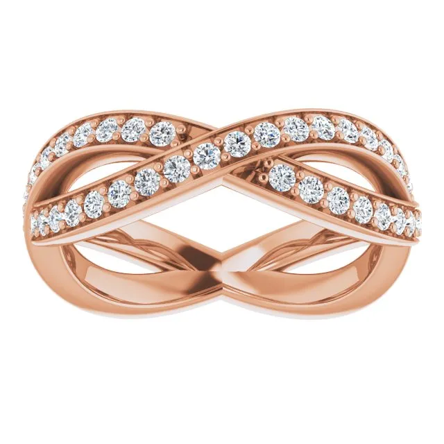 0.73 ct. Round Diamond Infinity Style Eternity Band