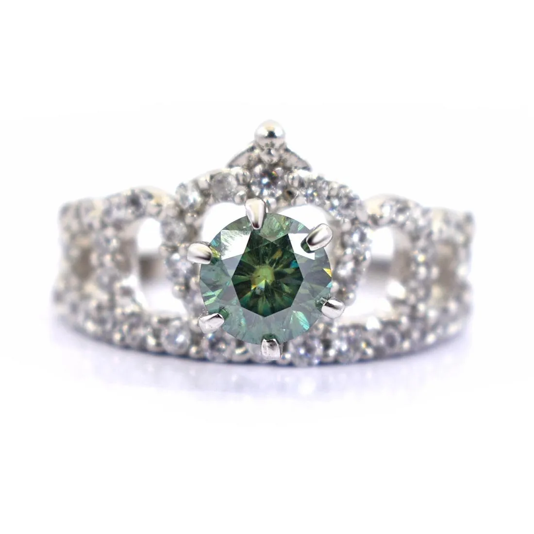 0.80 Ct, Certified Blue Diamond Solitaire Designer Accents Ring