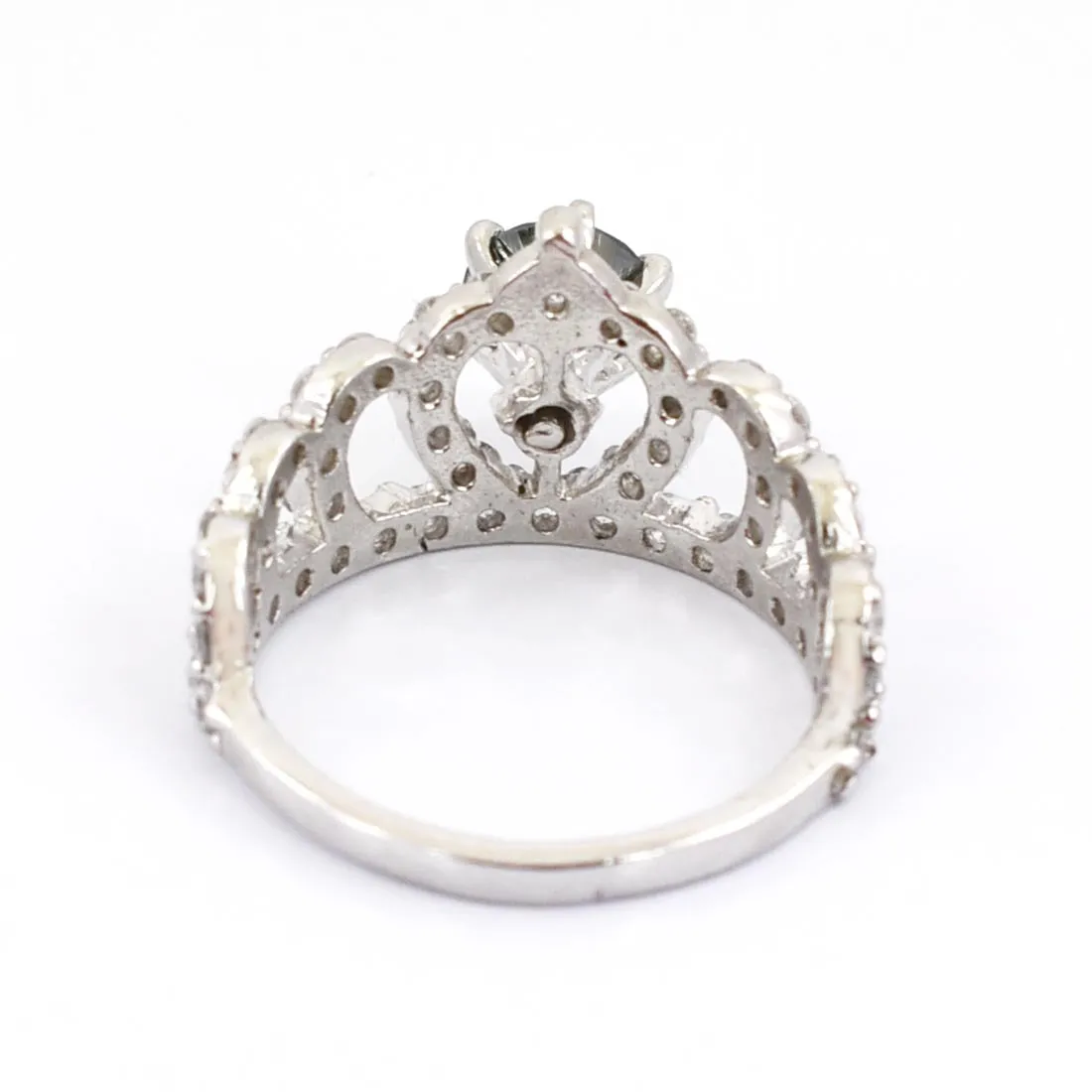 0.80 Ct, Certified Blue Diamond Solitaire Designer Accents Ring