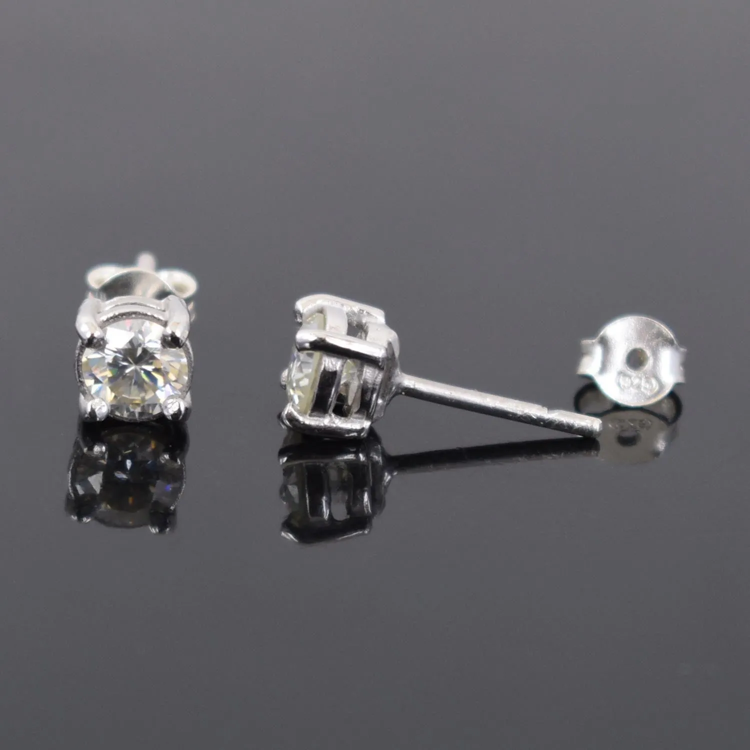 1 Ct Elegant Off White Diamond Stud Earrings in 925 Silver with White Finish! Amazing Look & Sparkle! Certified Diamonds, Gift For Birthday/Anniversary