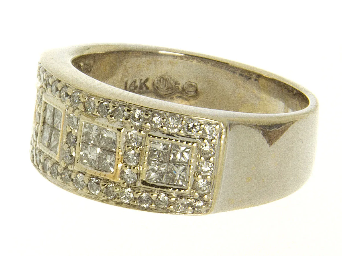 1.00ct Princess Cut & Round Diamond Band ring
