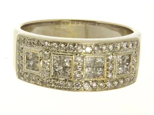 1.00ct Princess Cut & Round Diamond Band ring