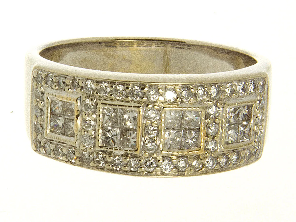 1.00ct Princess Cut & Round Diamond Band ring