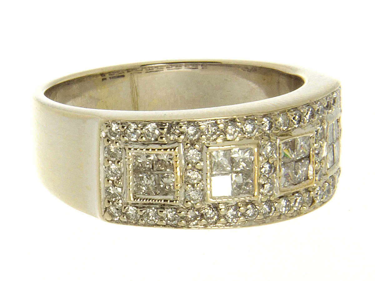 1.00ct Princess Cut & Round Diamond Band ring