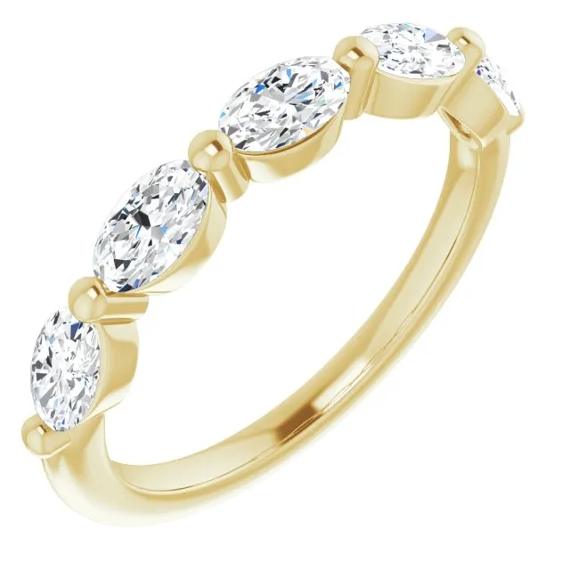 1.05 ct. Oval Cut Diamond Wedding Band East West Set Anniversary Ring