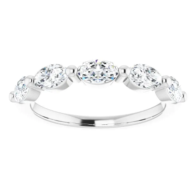 1.05 ct. Oval Cut Diamond Wedding Band East West Set Anniversary Ring