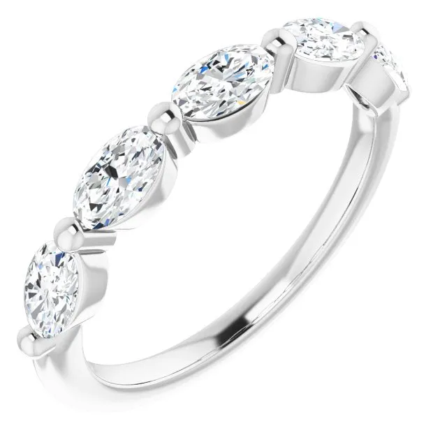 1.05 ct. Oval Cut Diamond Wedding Band East West Set Anniversary Ring