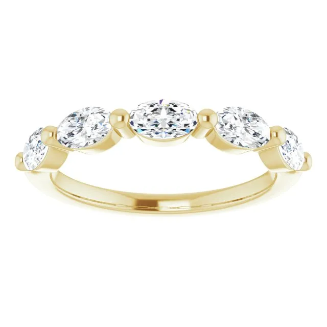 1.05 ct. Oval Cut Diamond Wedding Band East West Set Anniversary Ring