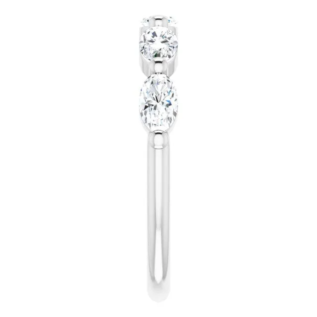 1.05 ct. Oval Cut Diamond Wedding Band East West Set Anniversary Ring