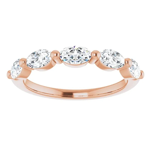 1.05 ct. Oval Cut Diamond Wedding Band East West Set Anniversary Ring