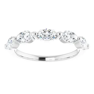 1.05 ct. Oval Cut Diamond Wedding Band East West Set Anniversary Ring