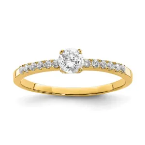 10k Gold 4mm CZ with Side Accents Promise Ring