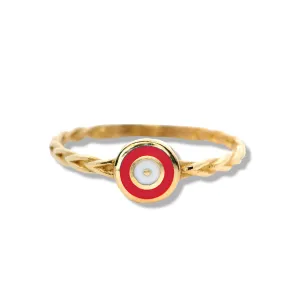 10K Yellow Gold "Mal de Ojo" Stacker Ring