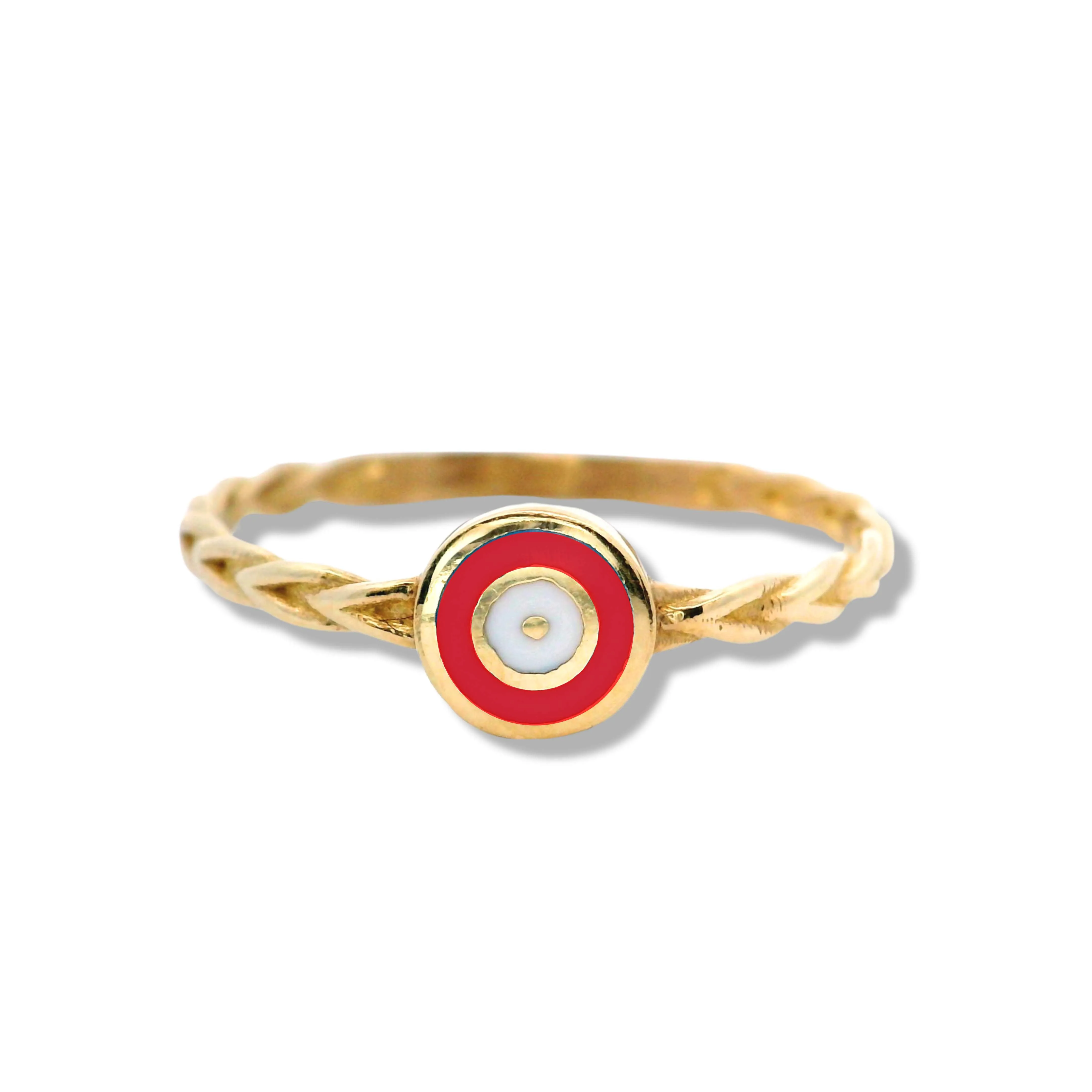 10K Yellow Gold "Mal de Ojo" Stacker Ring