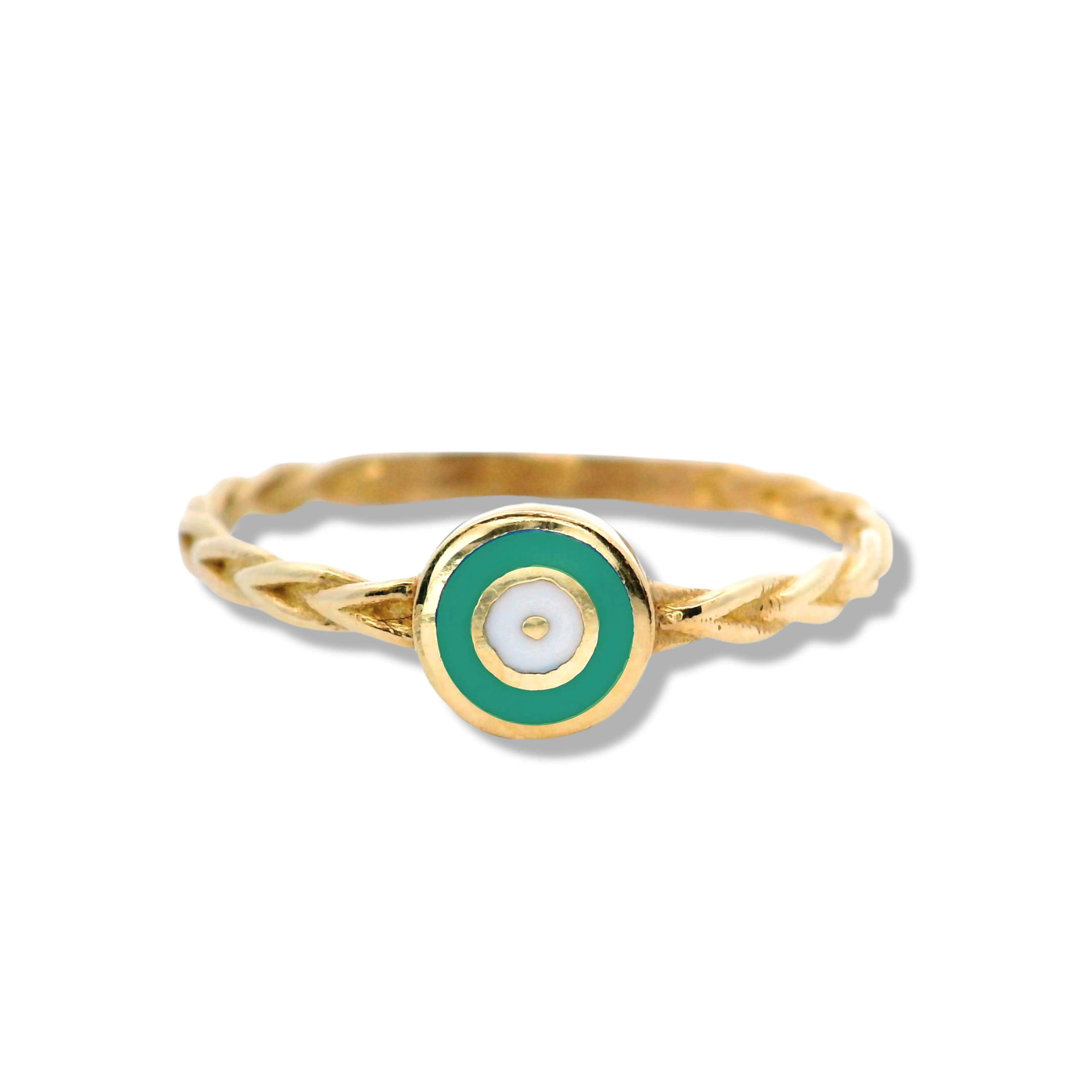 10K Yellow Gold "Mal de Ojo" Stacker Ring