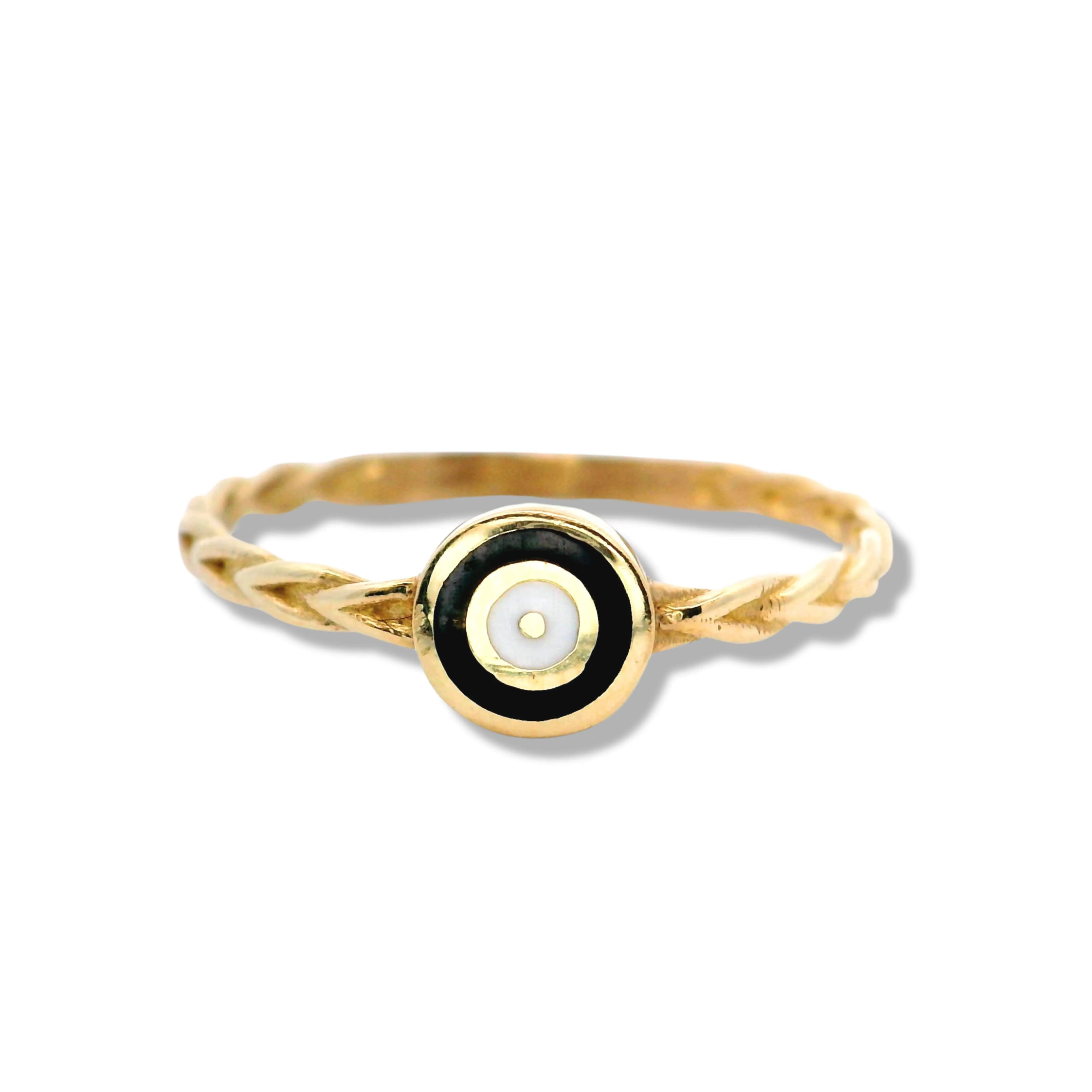 10K Yellow Gold "Mal de Ojo" Stacker Ring