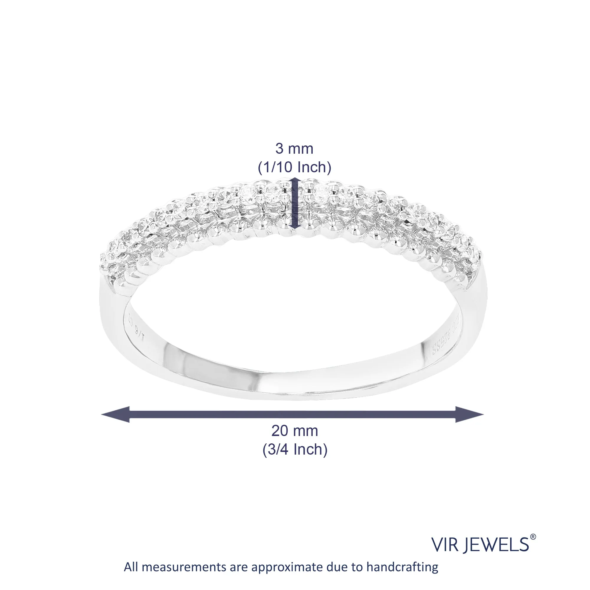 1/10 cttw Lab Grown Diamond Wedding Band in Silver