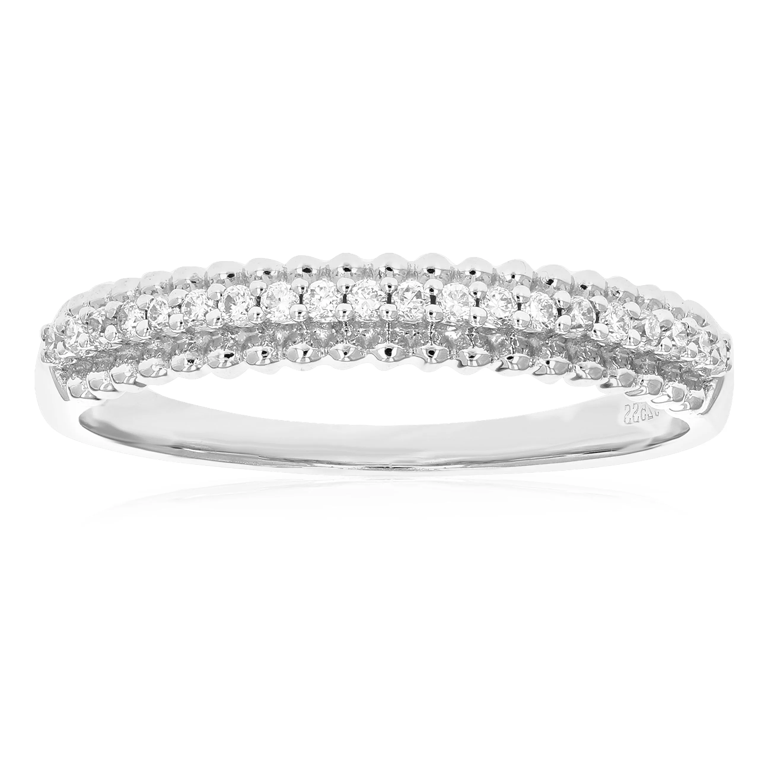 1/10 cttw Lab Grown Diamond Wedding Band in Silver