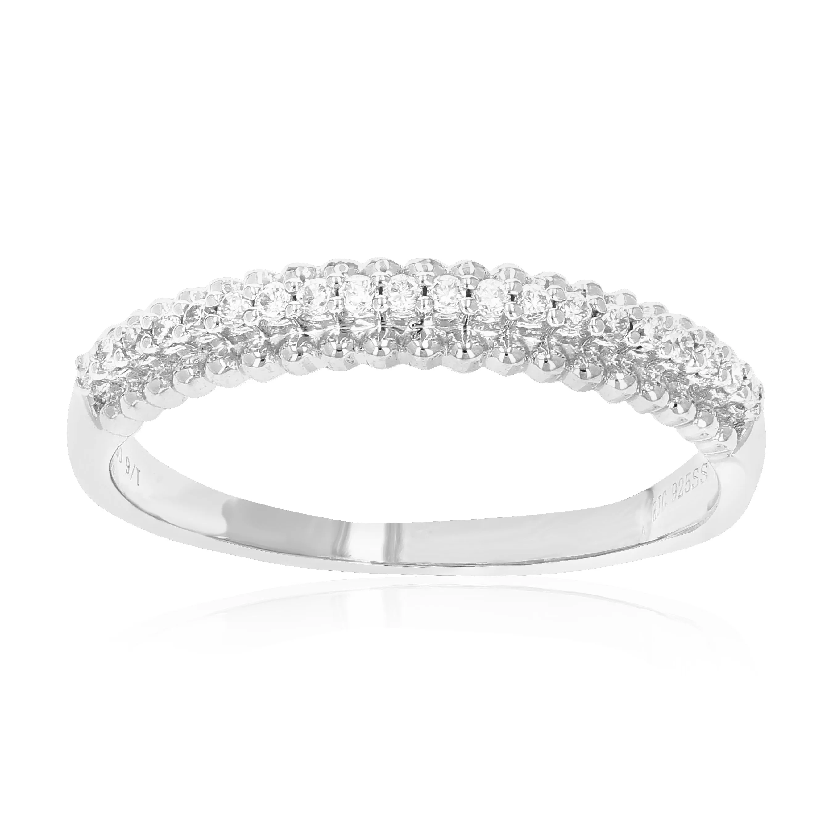 1/10 cttw Lab Grown Diamond Wedding Band in Silver