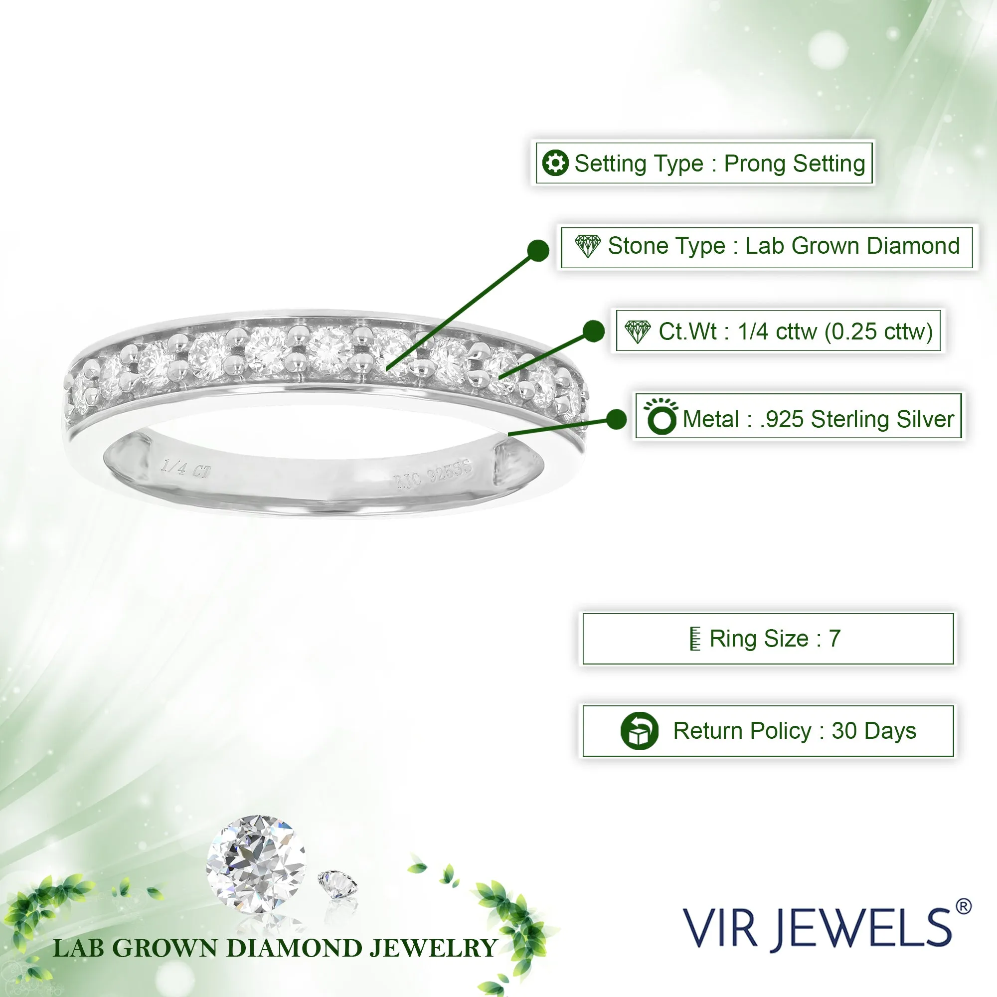 1/4 cttw Lab Grown Diamond Basket Wedding Band in Sterling Silver