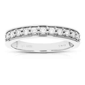 1/4 cttw Lab Grown Diamond Basket Wedding Band in Sterling Silver