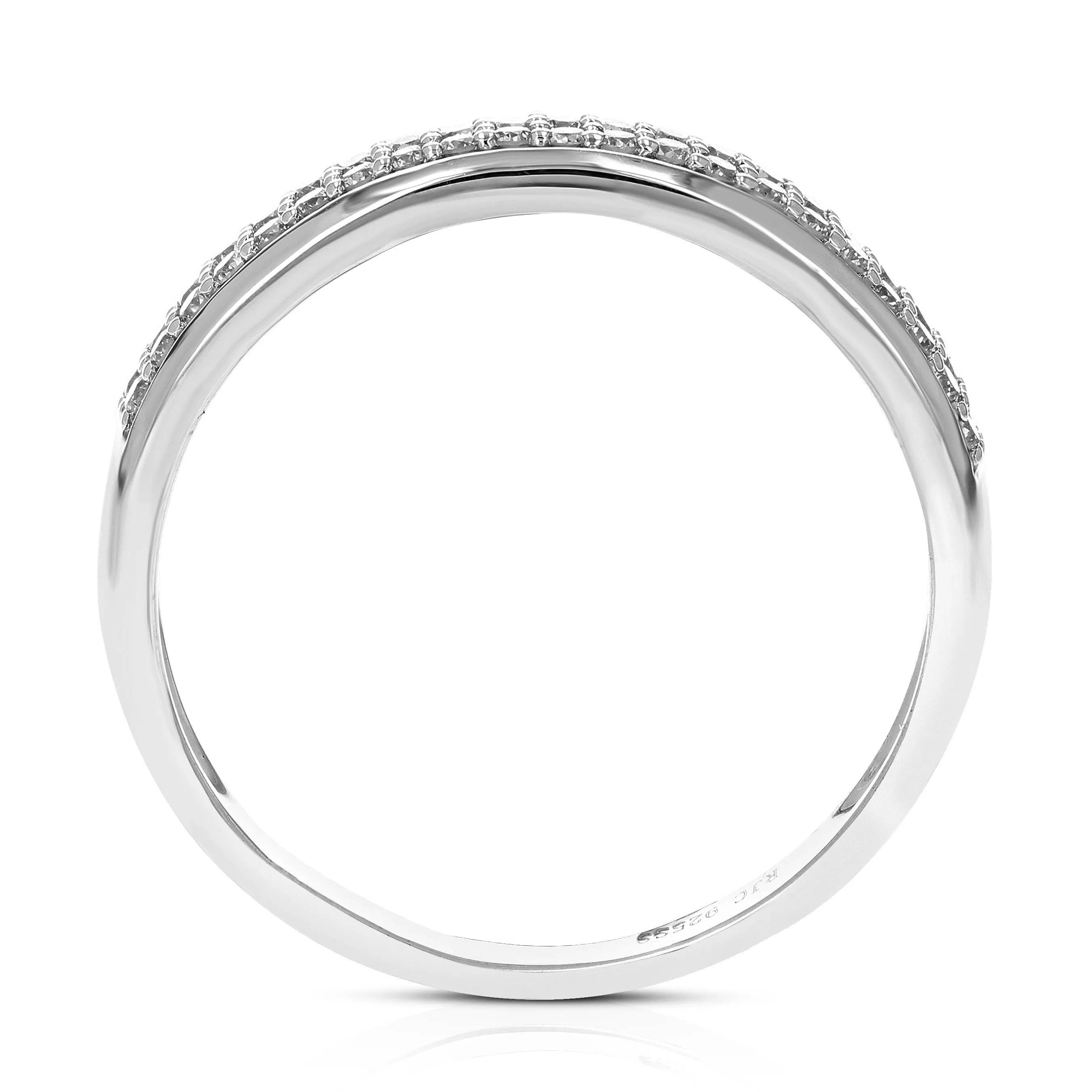 1/4 cttw Lab Grown Diamond Two Row Wedding Band Sterling Silver