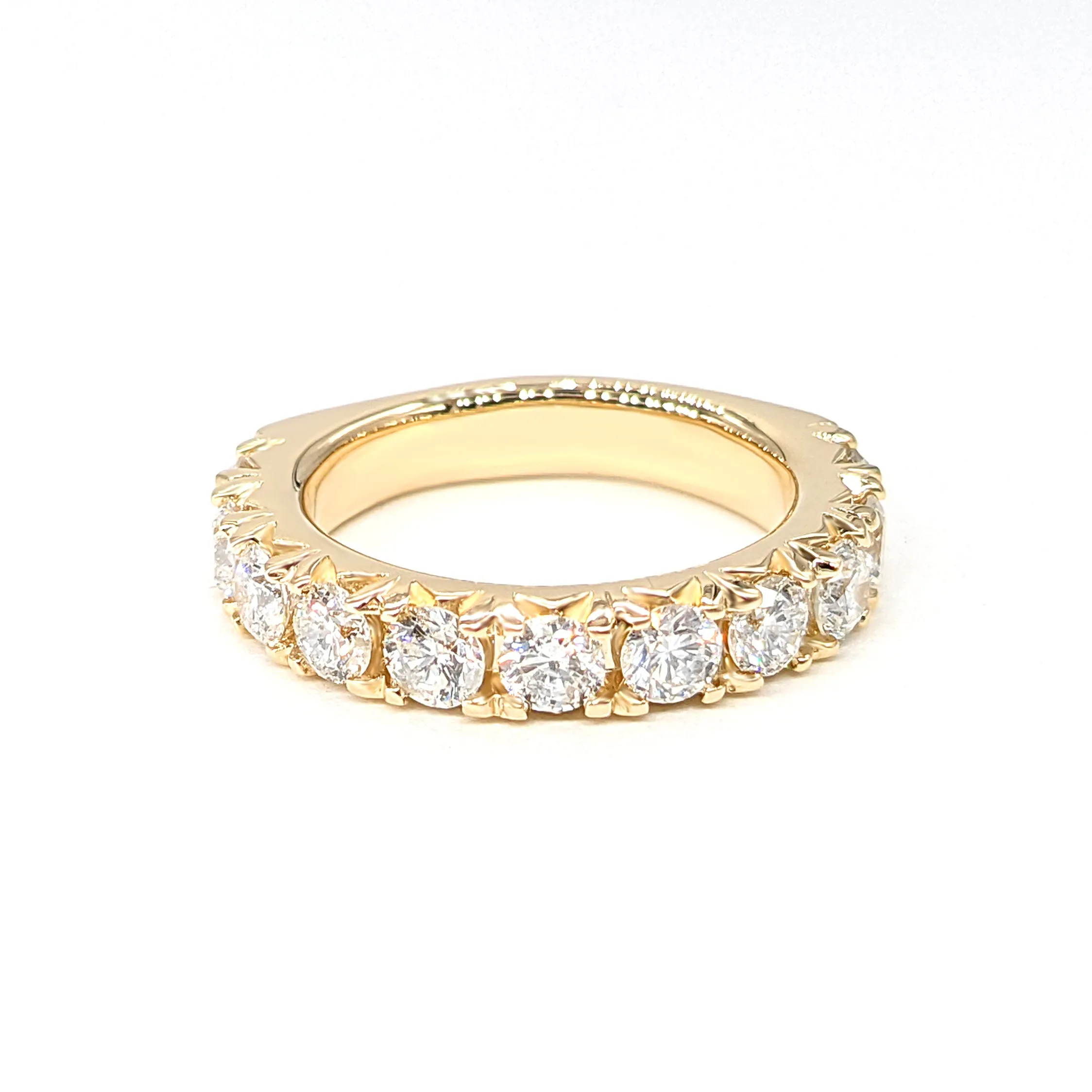 1.40 ct. French Pave Diamond Wedding Band 11 Stone Ring