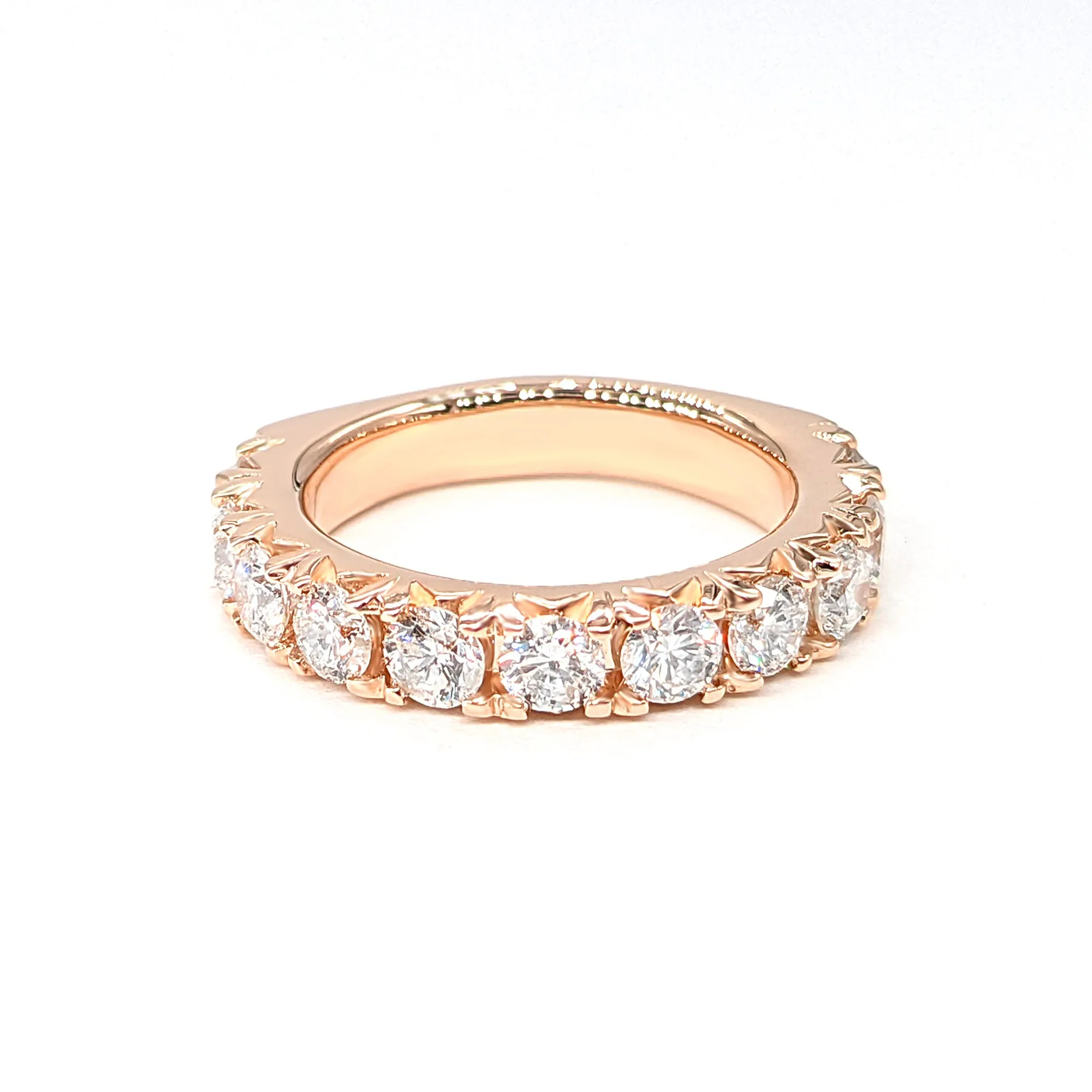 1.40 ct. French Pave Diamond Wedding Band 11 Stone Ring