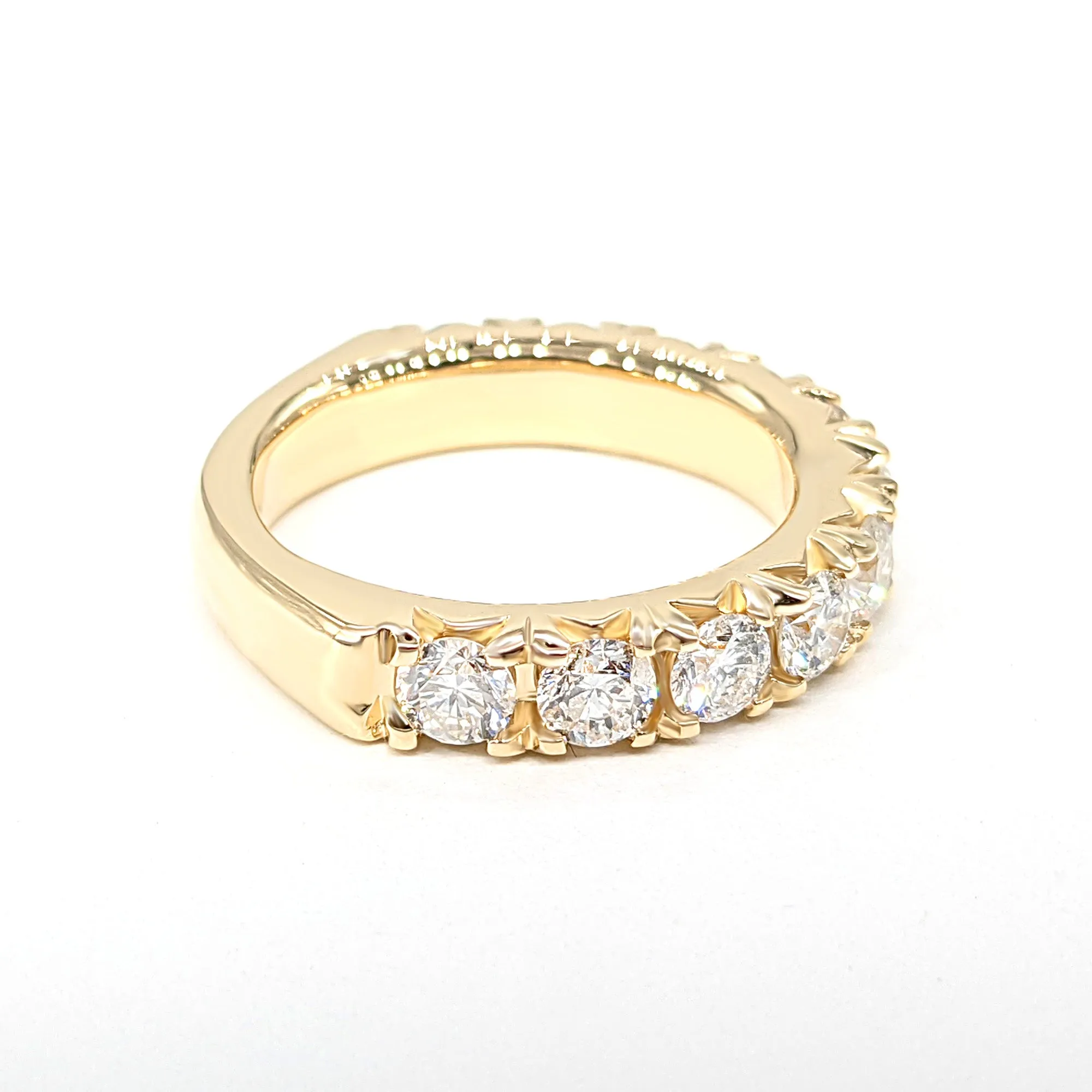 1.40 ct. French Pave Diamond Wedding Band 11 Stone Ring