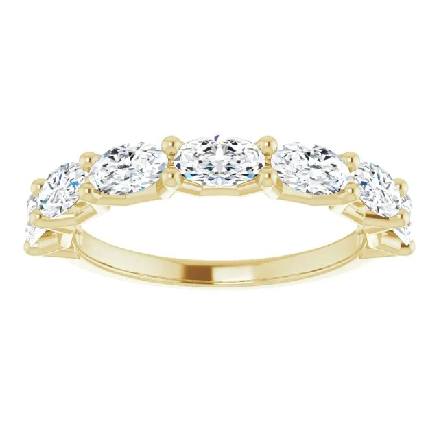 1.47 ct. Oval Cut Diamond Wedding Band 7 Stone Anniversary Ring