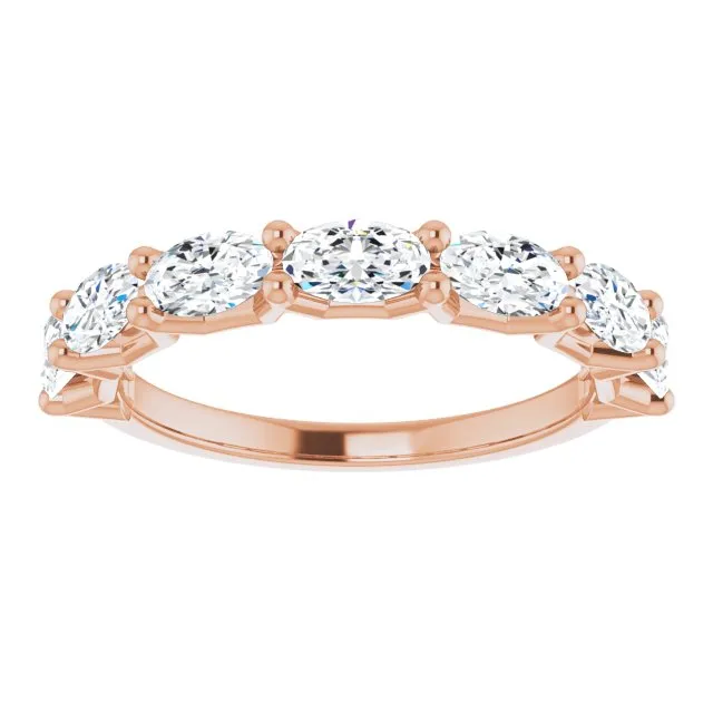 1.47 ct. Oval Cut Diamond Wedding Band 7 Stone Anniversary Ring