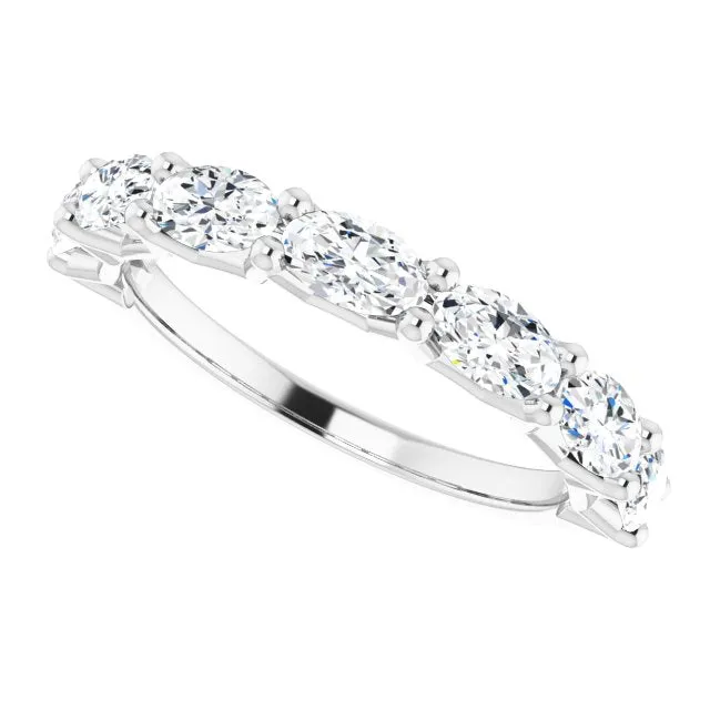 1.47 ct. Oval Cut Diamond Wedding Band 7 Stone Anniversary Ring