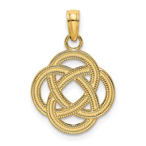 14k Gold Small Celtic Eternity Knot Circle Charm Pendant