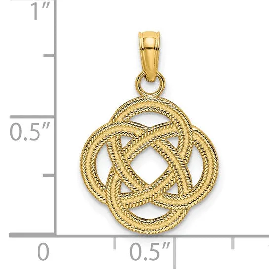 14k Gold Small Celtic Eternity Knot Circle Charm Pendant