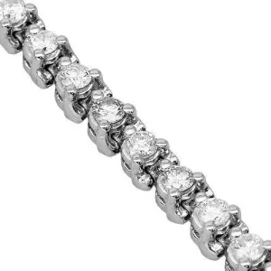 14K Solid White Gold Womens Diamond Tennis Bracelet 2.3 Ctw
