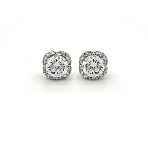 14K White Gold 1.10TDW Lab Grown Diamond Fancy Earrings