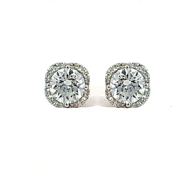 14K White Gold 1.10TDW Lab Grown Diamond Fancy Earrings