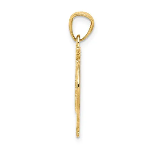 14k Yellow Gold Dia. Cut 15 Anos Quinceanera Pendant