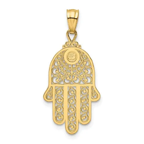 14k Yellow Gold Hand Of God Pendant
