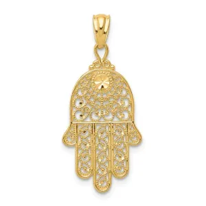 14k Yellow Gold Hand Of God Pendant