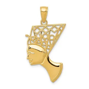 14k Yellow Gold Nefertiti Profile with Filigree Pendant