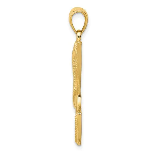 14k Yellow Gold Nefertiti Profile with Filigree Pendant