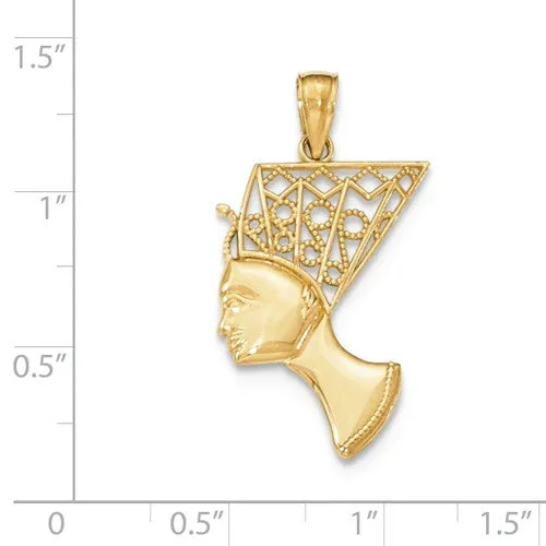 14k Yellow Gold Nefertiti Profile with Filigree Pendant