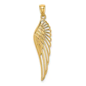 14k Yellow Gold Openwork Angel Wing Pendant