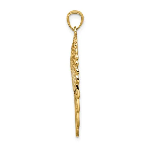 14k Yellow Gold Openwork Angel Wing Pendant
